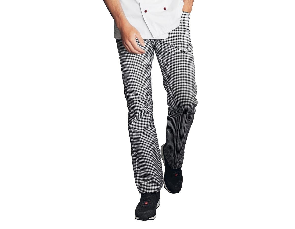 Topics: Stretch Unisex Chefs Trousers + black/white