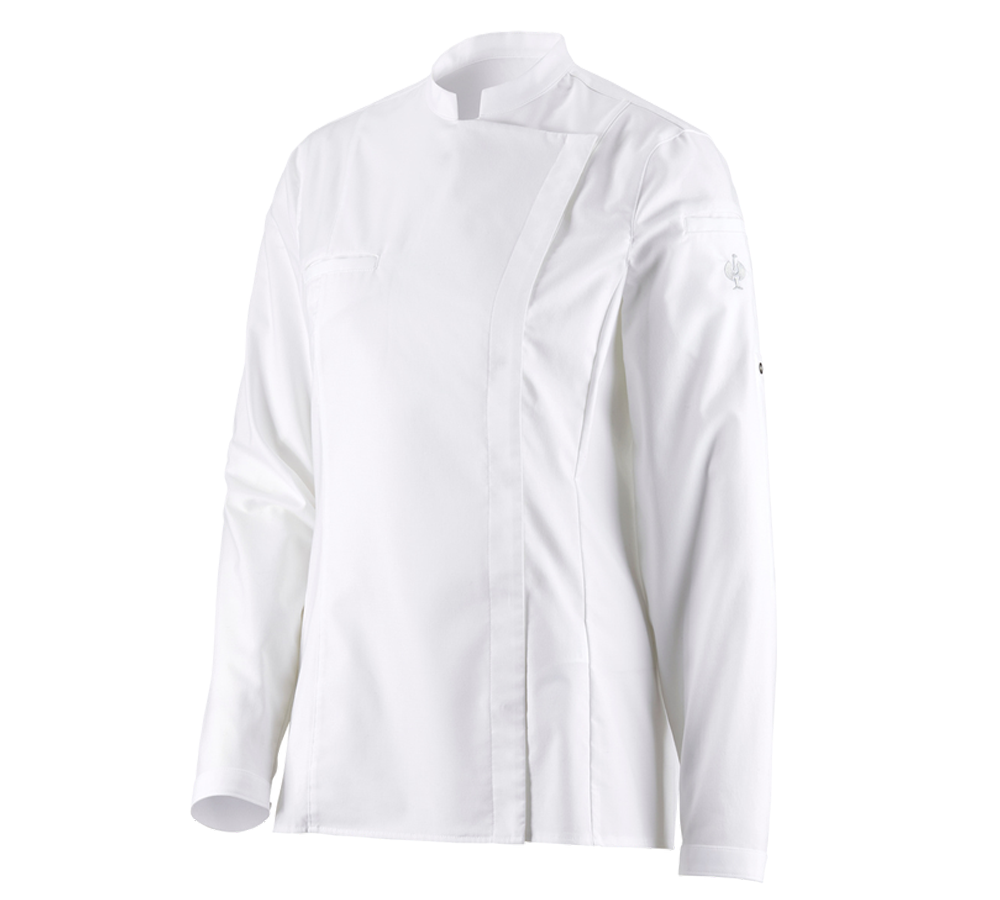 T-Shirts, Pullover & Skjorter: e.s. kokkeskjorte, damer + hvid