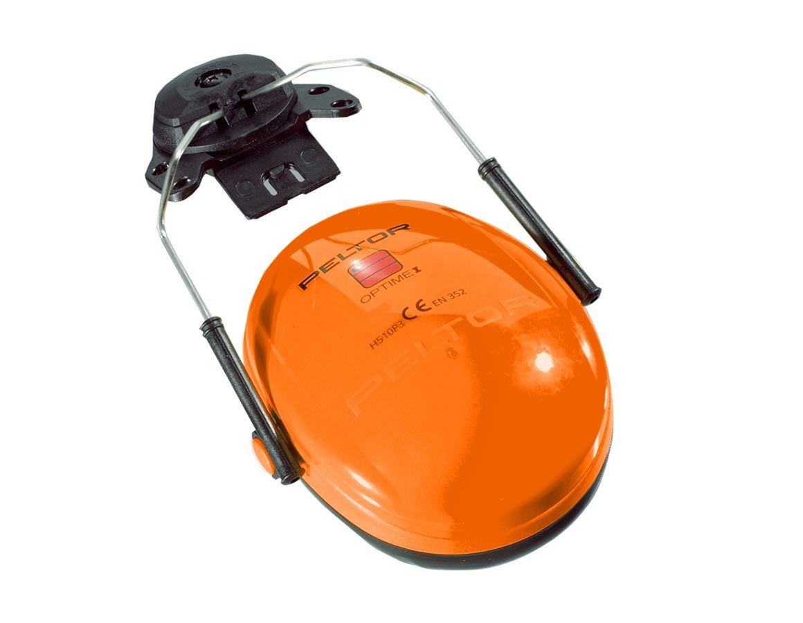 Kapselhorevaern: 3M Peltor Optime I med hjelmadapter + orange