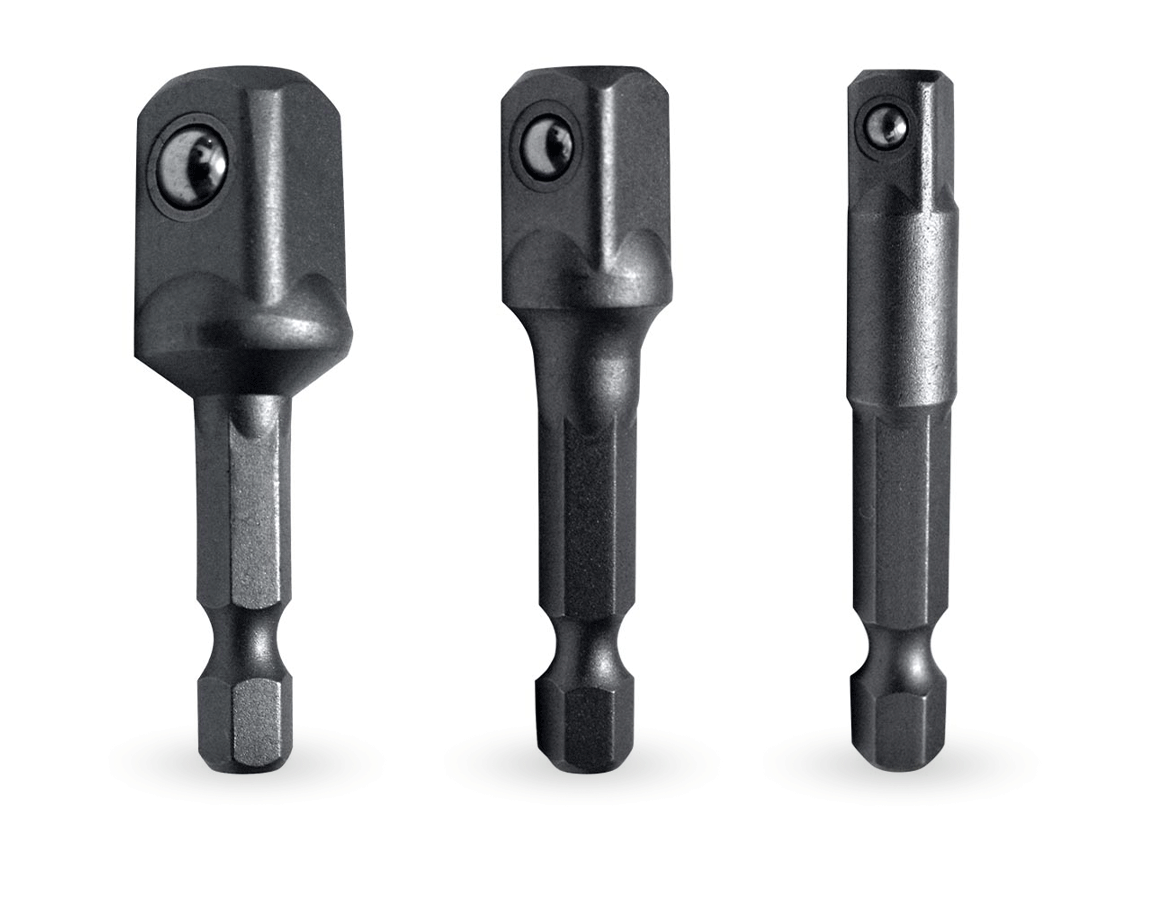 Topnøgle: e.s. adaptersæt for boremaskine 1/4 + 3/8 + 1/2