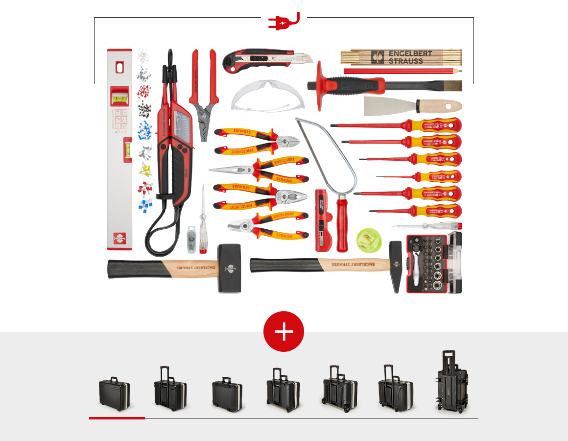 Værktøjskufferter: Værktøjssæt elektro inkl. værktøjskuffert