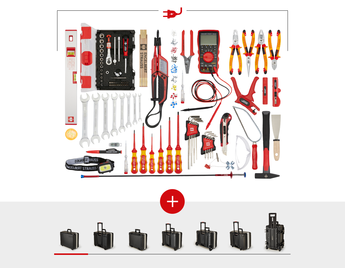 Værktøjskufferter: Værktøjssæt elektro Profi inkl. kuffert