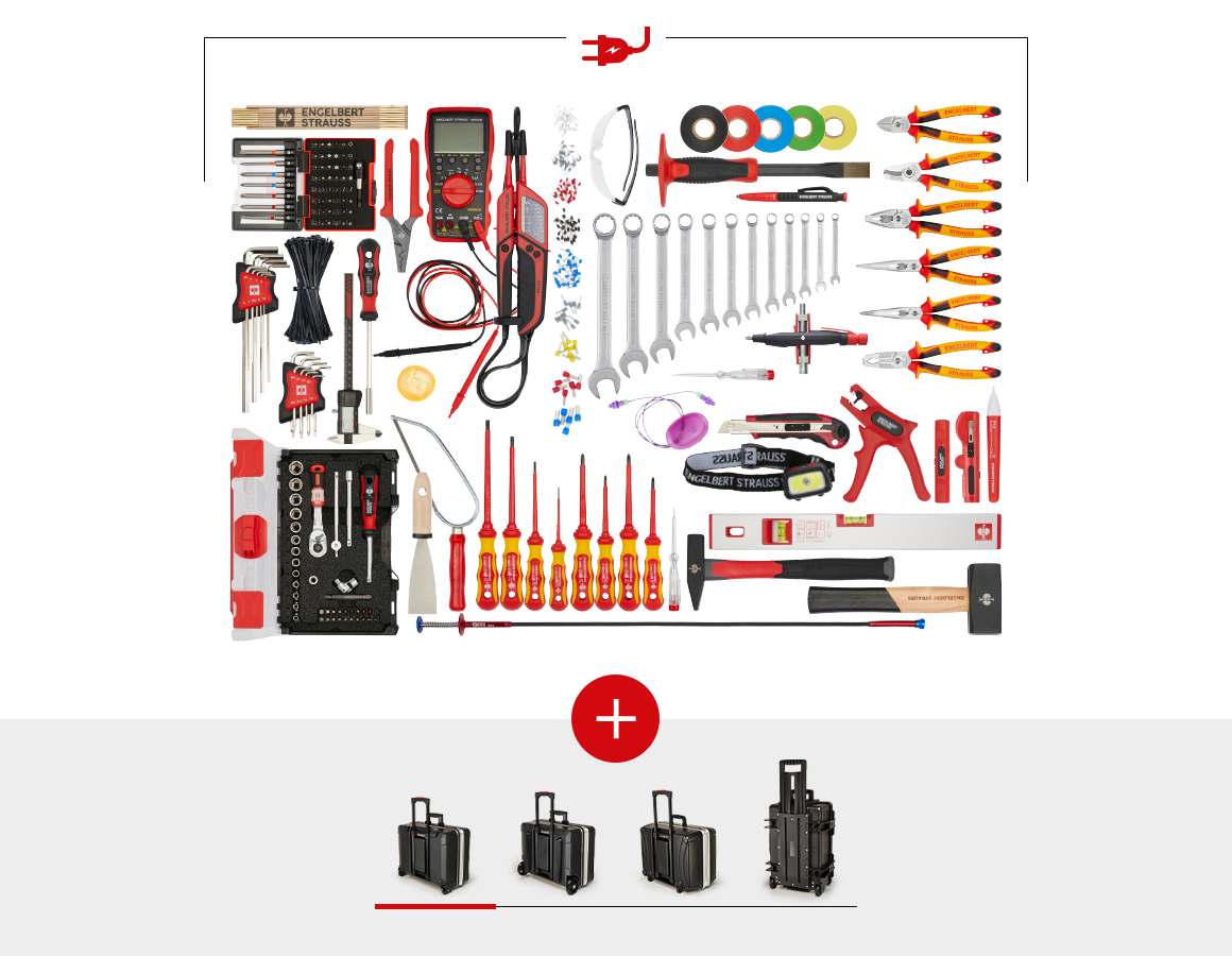 Værktøjskufferter: Værktøjssæt Elektro Meister inkl. værktøjstrolley