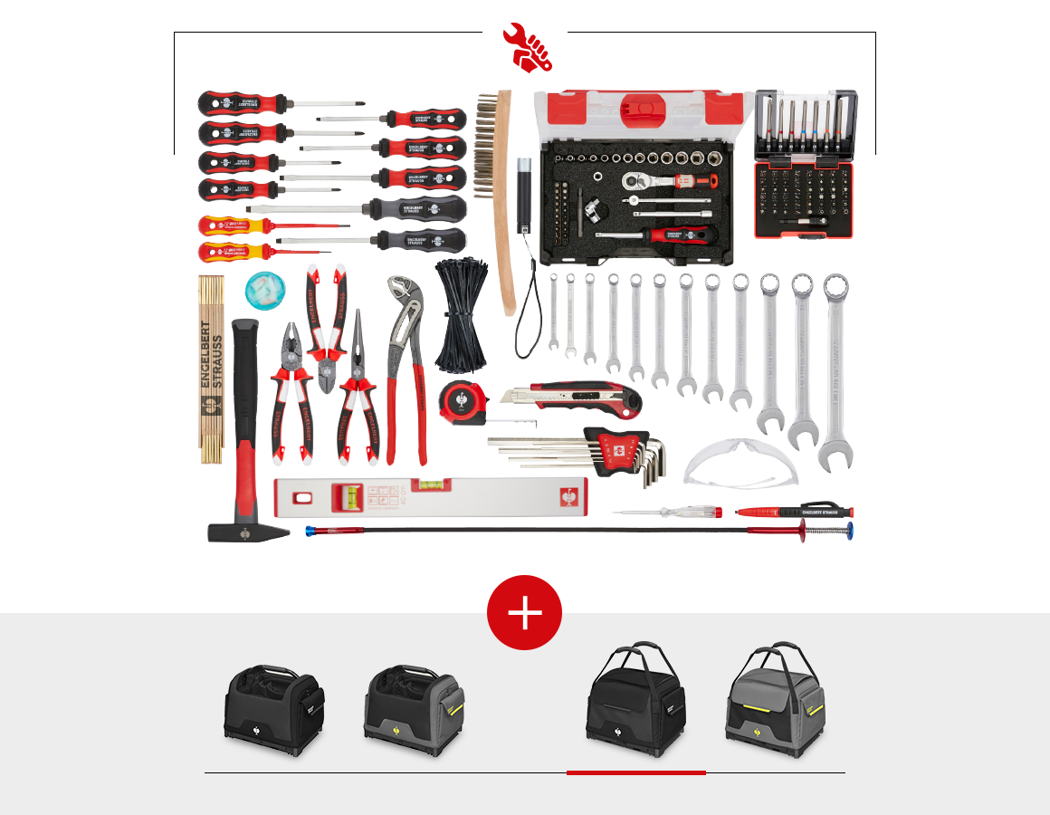 Værktøj: Værktøjssæt allround Profi inkl. STRAUSSbox + sort