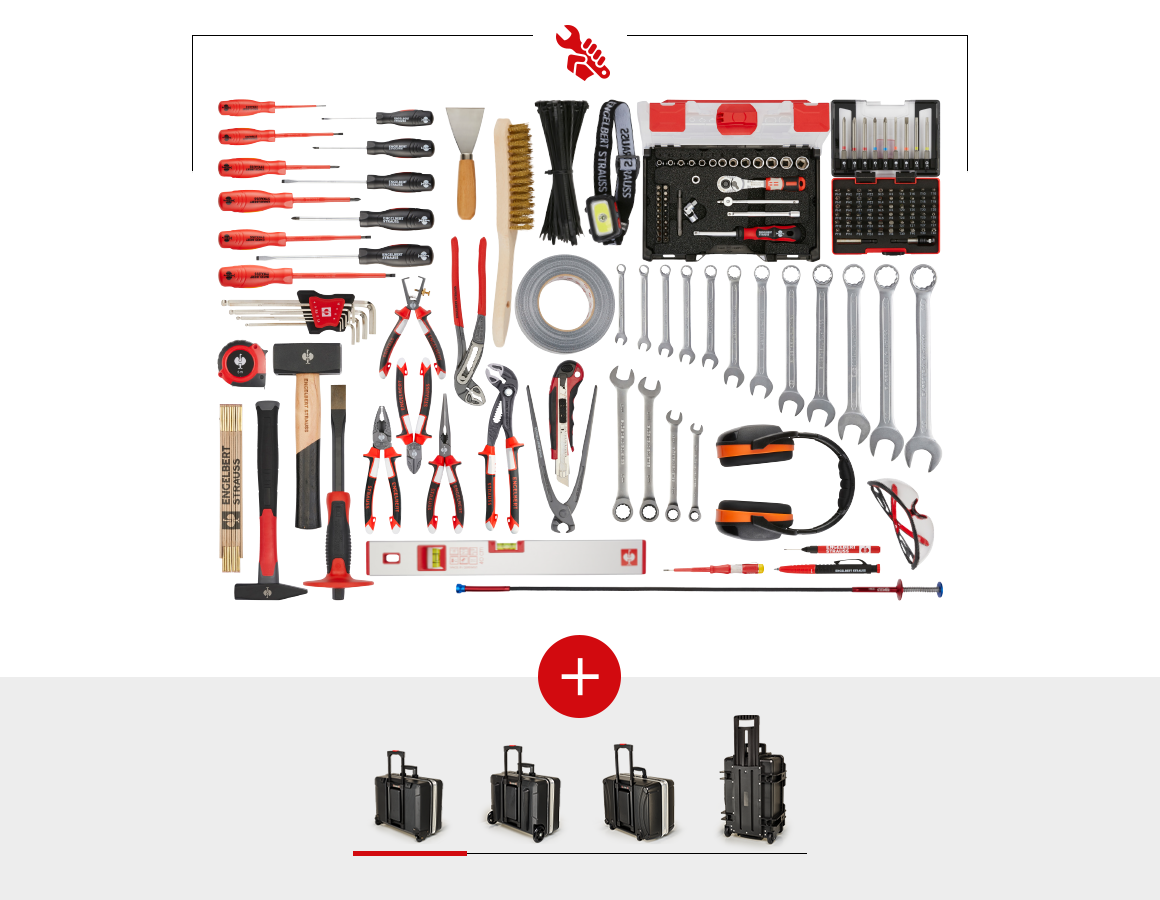Værktøjskufferter: Værktøjssæt Allround Meister + værktøjstrolley