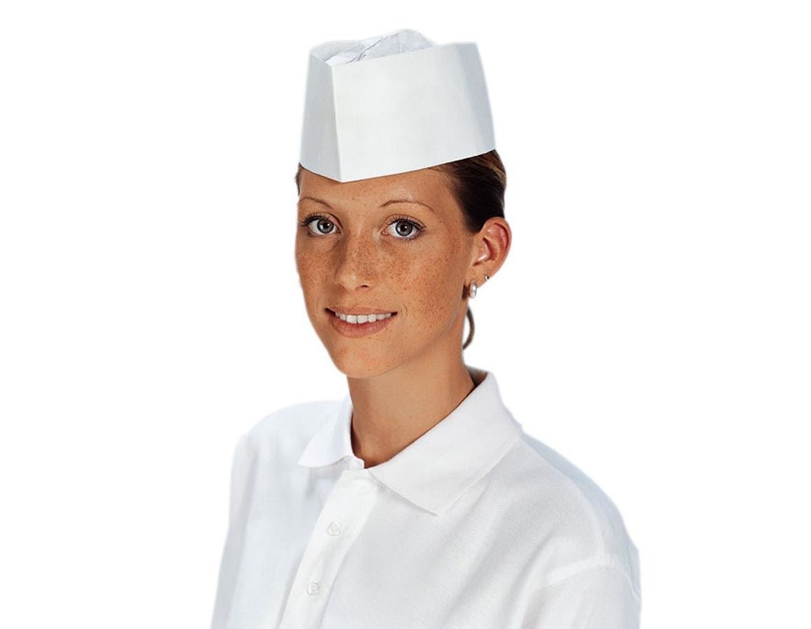 Disposable Clothing: Paper food service hats + white
