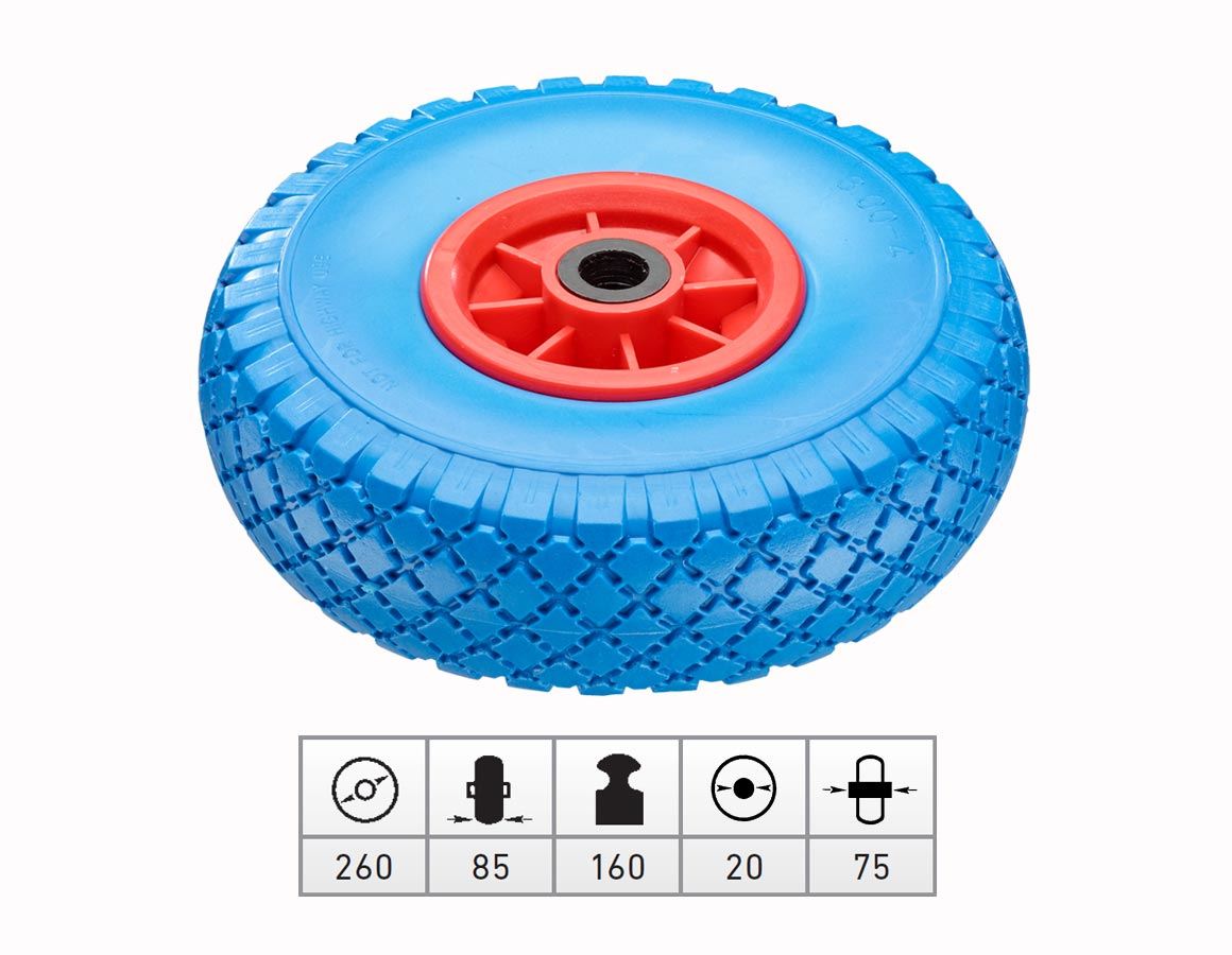 Transport rolls: Spare polyurethane wheel with plastic wheel rim