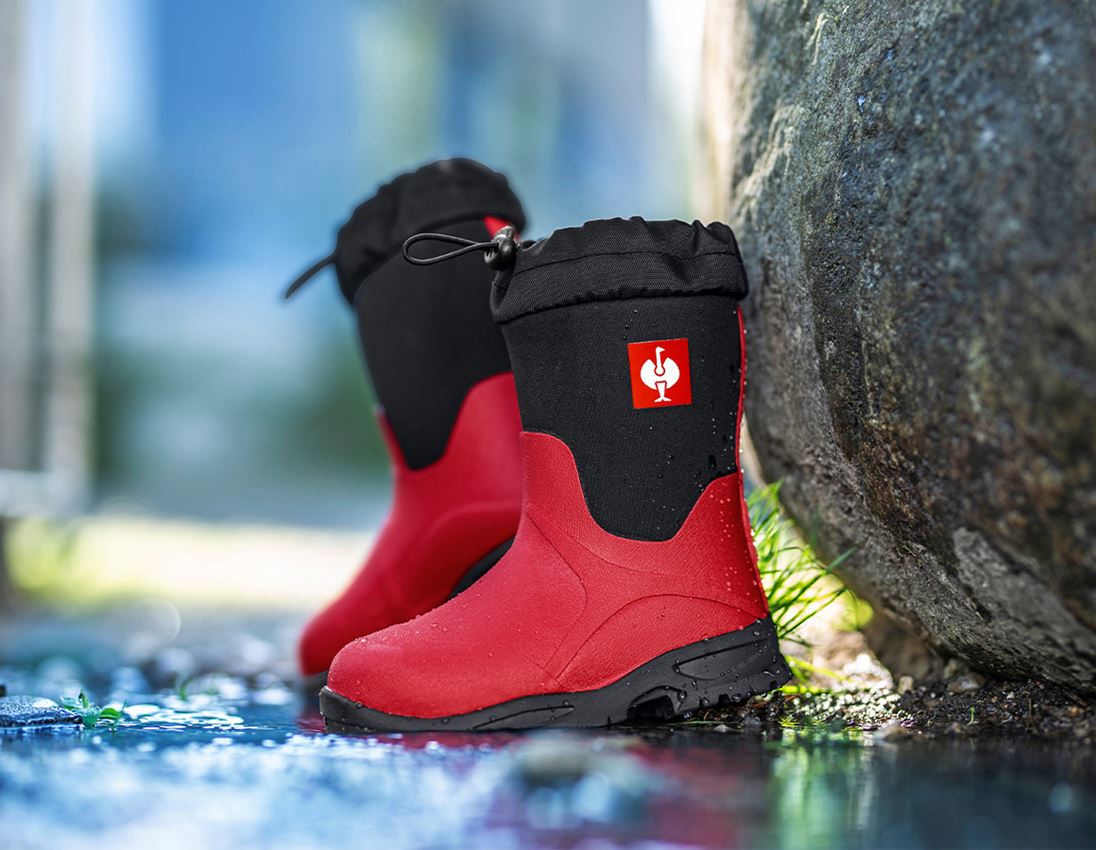 Kids Shoes: e.s. Allround boots Fides high, children's + fiery red/black