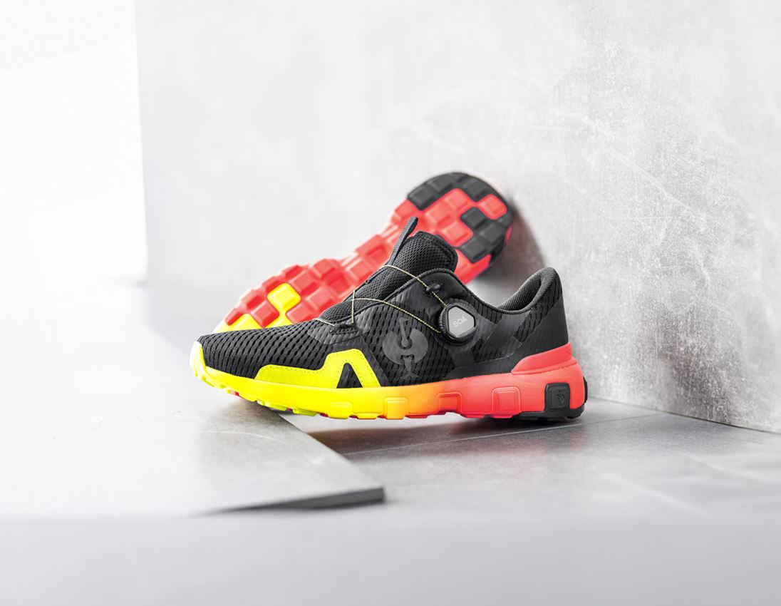 Footwear: Allround shoes e.s. Toledo low + black/high-vis red/high-vis yellow