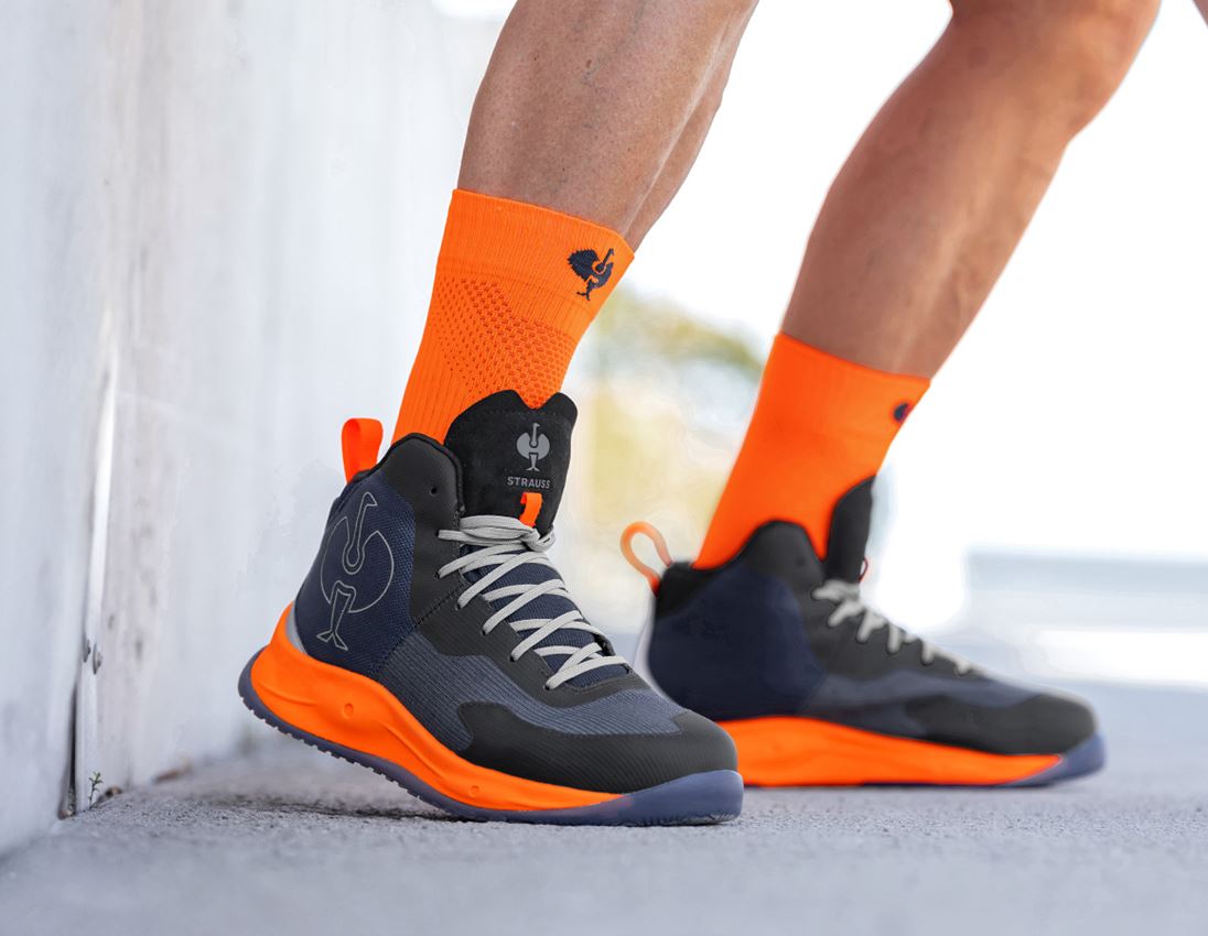 Footwear: S1PS Safety shoes e.s. Marseille mid + navy/high-vis orange 3