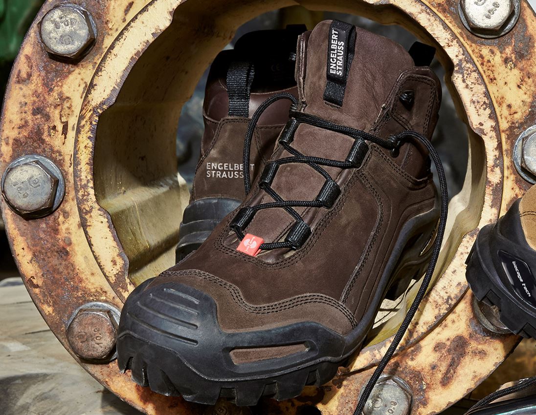 Roofer / Crafts_Footwear: e.s. S3 Safety boots Nembus mid + bark
