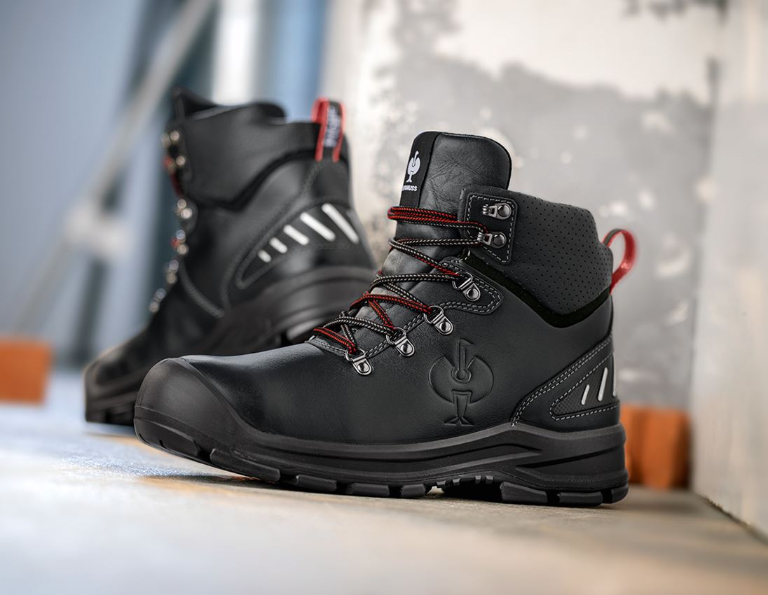S3: S3 Safety shoes e.s. Umbriel II mid + black/straussred