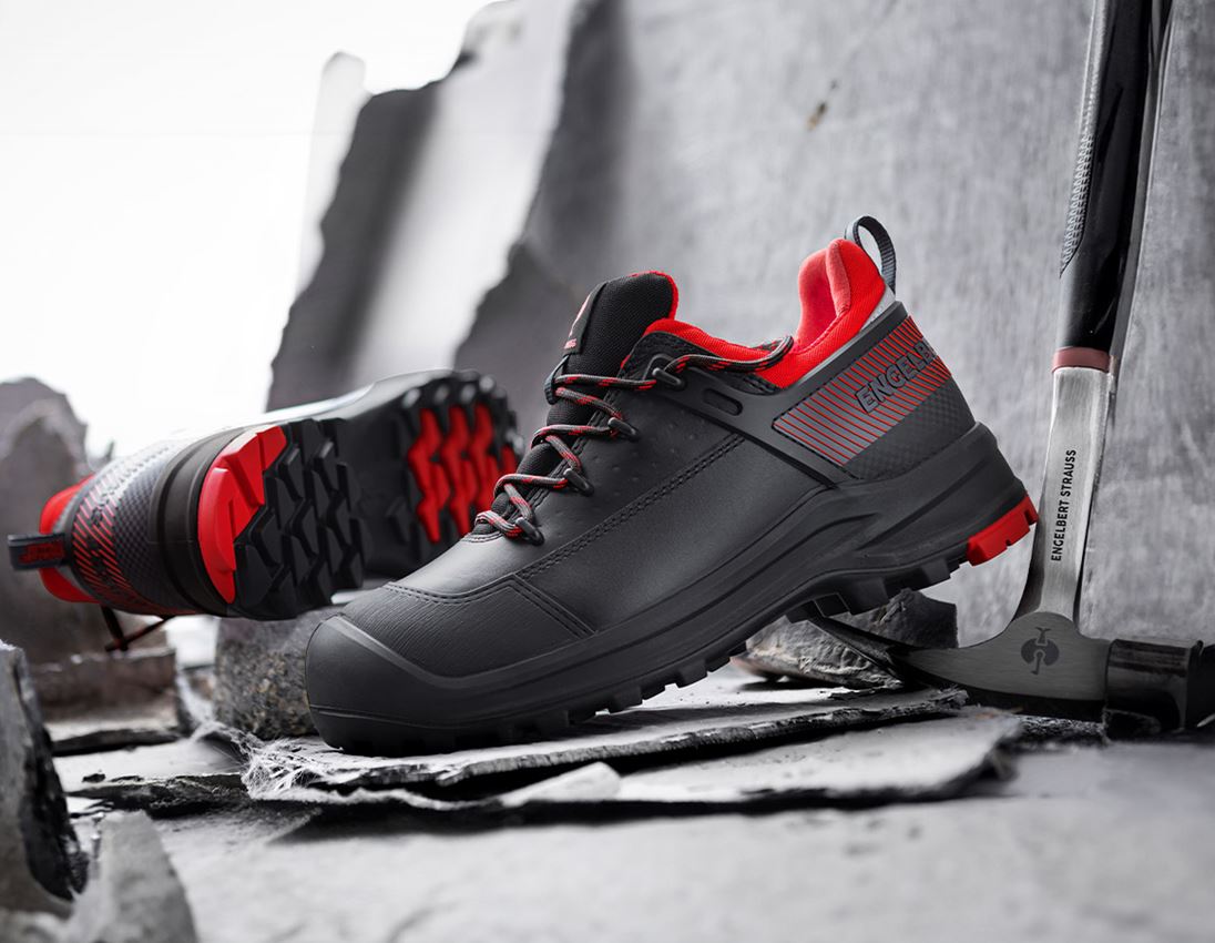 Footwear: S3 Safety shoes e.s. Katavi low + black/red