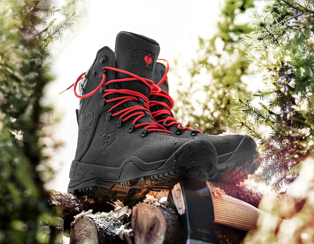 S6: S6 Forestry safety boots e.s. Kufstein high + black/straussred 3