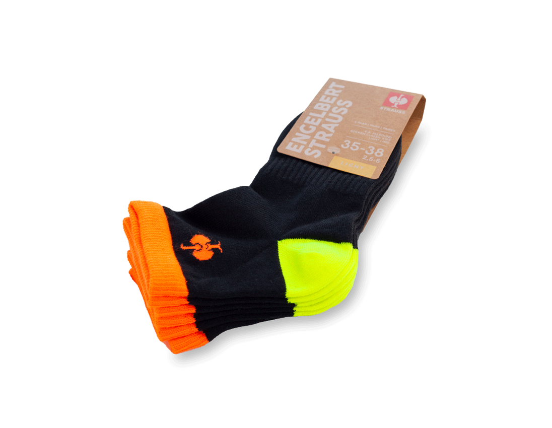 Accessories: e.s. Allround socks Classic light/mid, children's + black/high-vis yellow