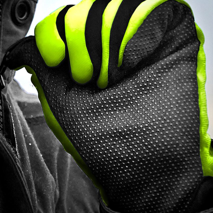 Coated: e.s. Winter gloves Fleece Comfort + high-vis yellow/black 2