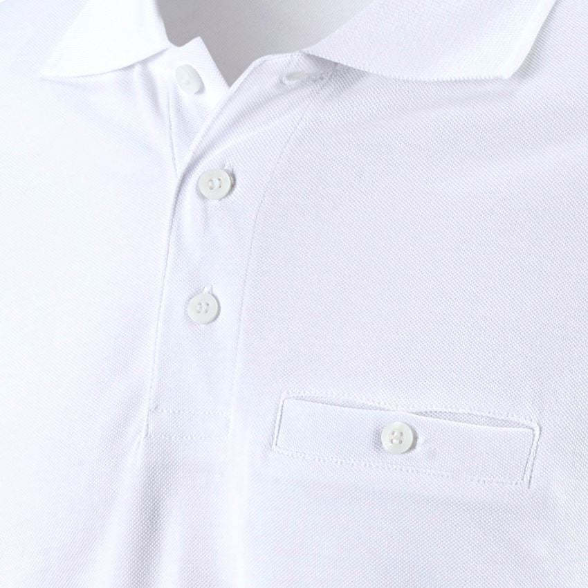 T-Shirts, Pullover & Skjorter: e.s. Longsleeve-Polo cotton Pocket + hvid 2