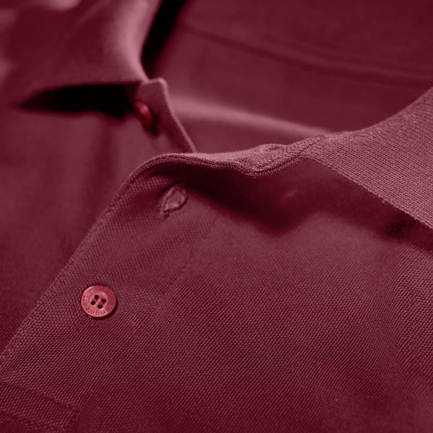 T-Shirts, Pullover & Skjorter: e.s. Longsleeve-Polo cotton Pocket + bordeaux 2