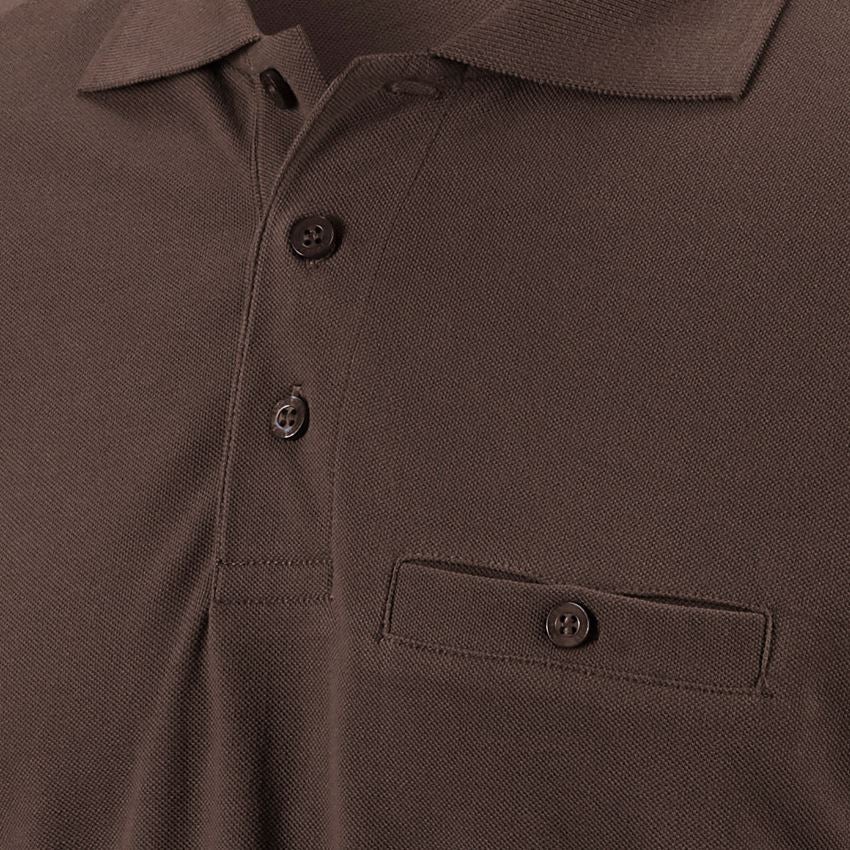 T-Shirts, Pullover & Skjorter: e.s. Longsleeve-Polo cotton Pocket + kastanje 2
