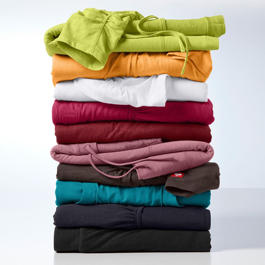 T-Shirts, Pullover & Skjorter: e.s. Longsleeve cotton slub, damer + majgrøn 2