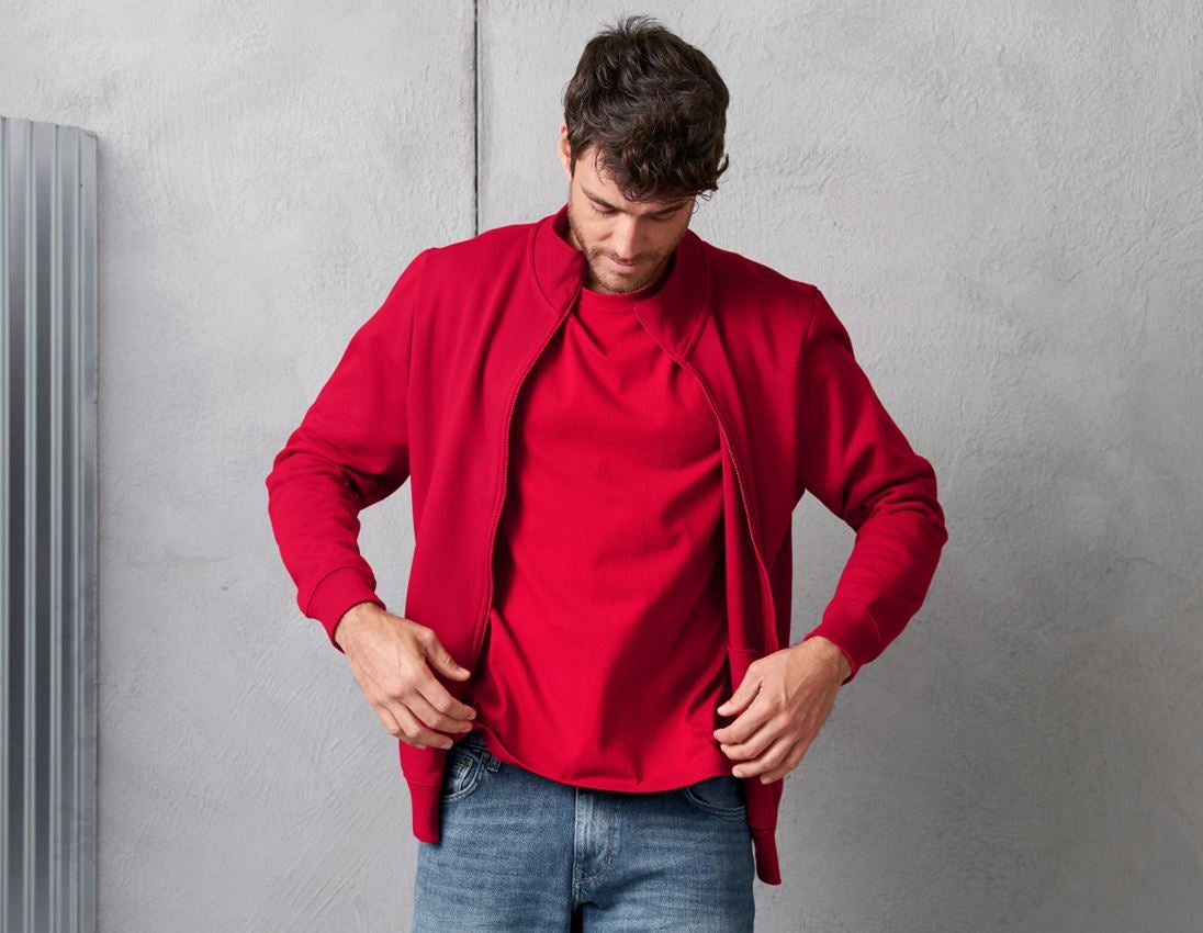 T-Shirts, Pullover & Skjorter: e.s. Sweatjakke poly cotton + rød 1