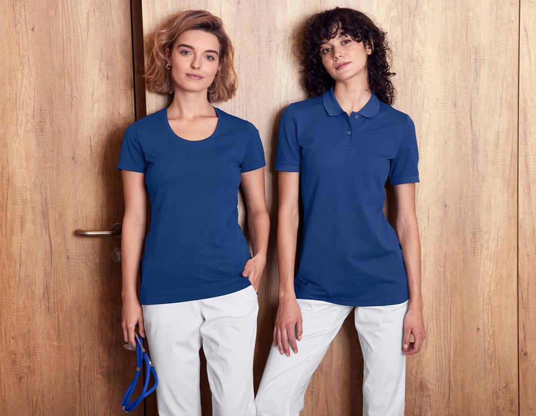 T-Shirts, Pullover & Skjorter: e.s. Pique-Polo cotton stretch, damer + alkaliblå
