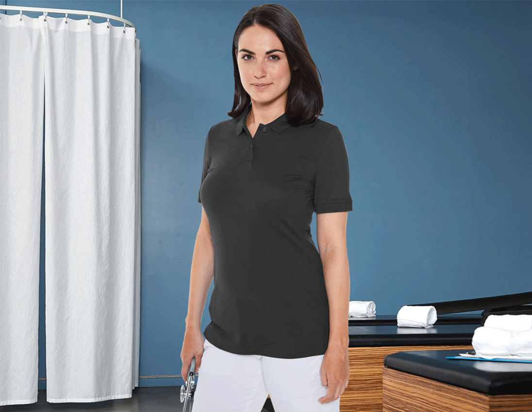 T-Shirts, Pullover & Skjorter: e.s. Pique-Polo cotton stretch, damer + antracit