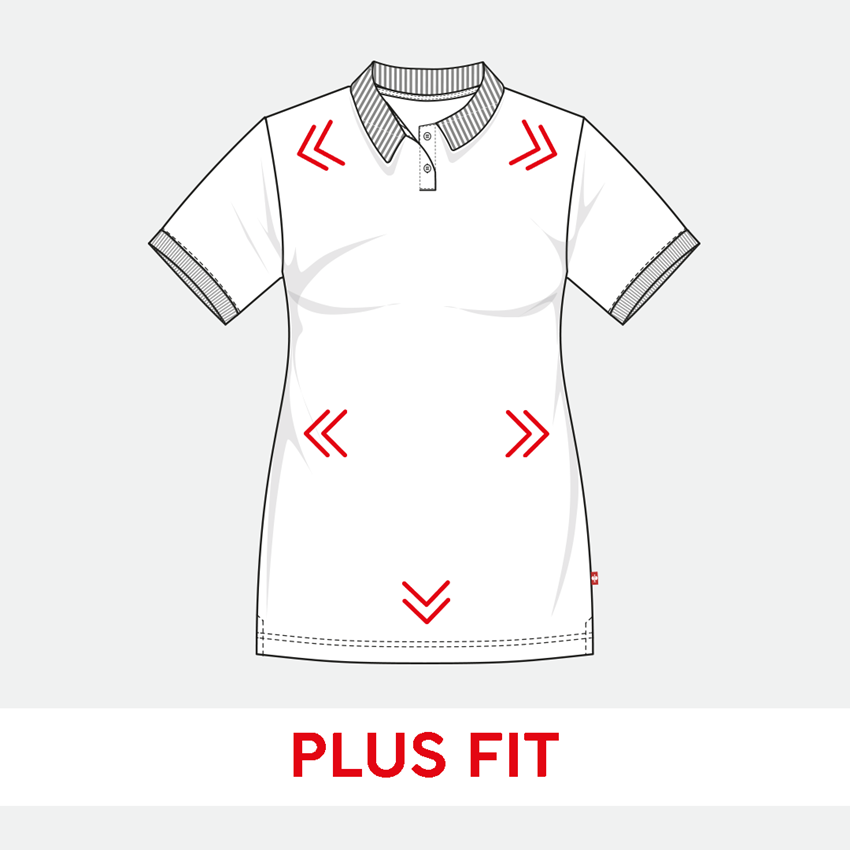 T-Shirts, Pullover & Skjorter: e.s. Pique-Polo cotton stretch, damer, plus fit + gråmeleret 2