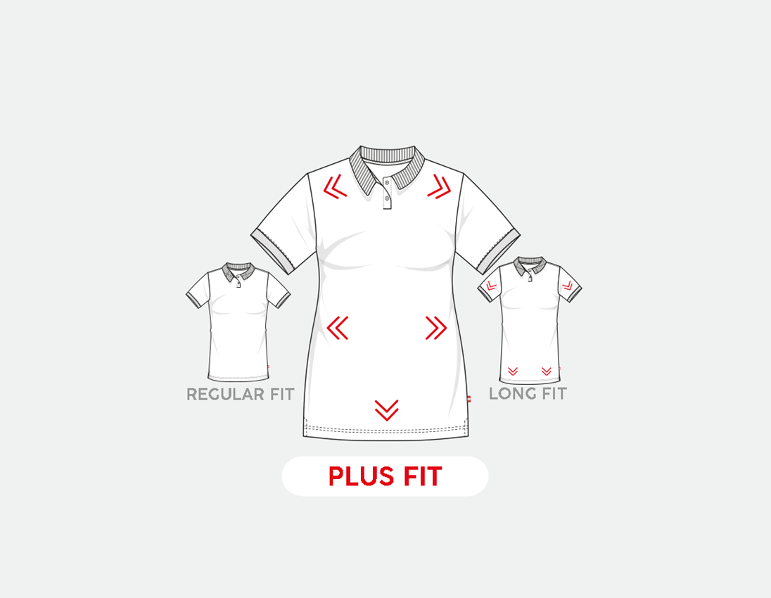 T-Shirts, Pullover & Skjorter: e.s. Pique-Polo cotton stretch, damer, plus fit + ensianblå 1