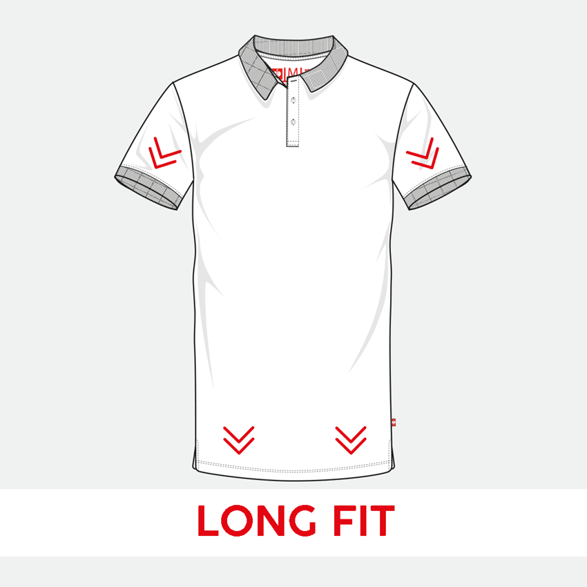 T-Shirts, Pullover & Skjorter: e.s. Piqué-Polo cotton stretch, long fit + gråmeleret 2