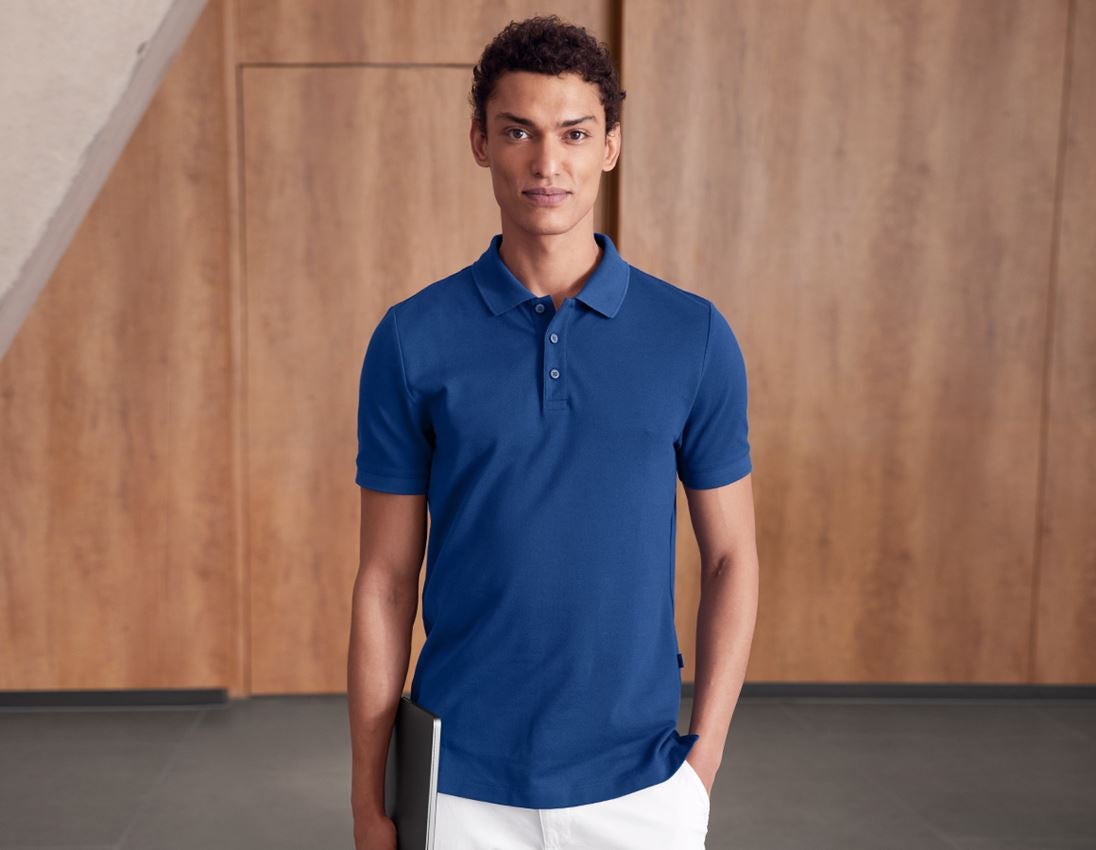 T-Shirts, Pullover & Skjorter: e.s. Pique-Polo cotton stretch + alkaliblå