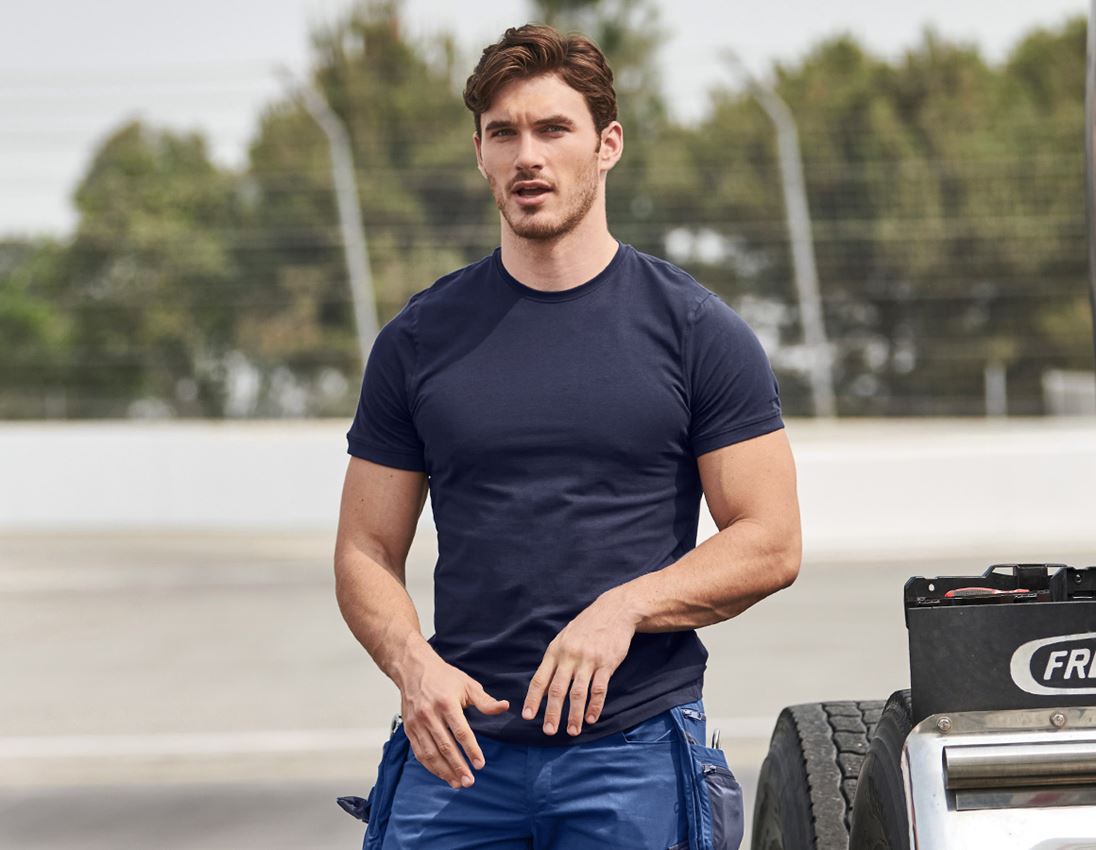 Shirts, Pullover & more: e.s. T-shirt cotton stretch + navy 3