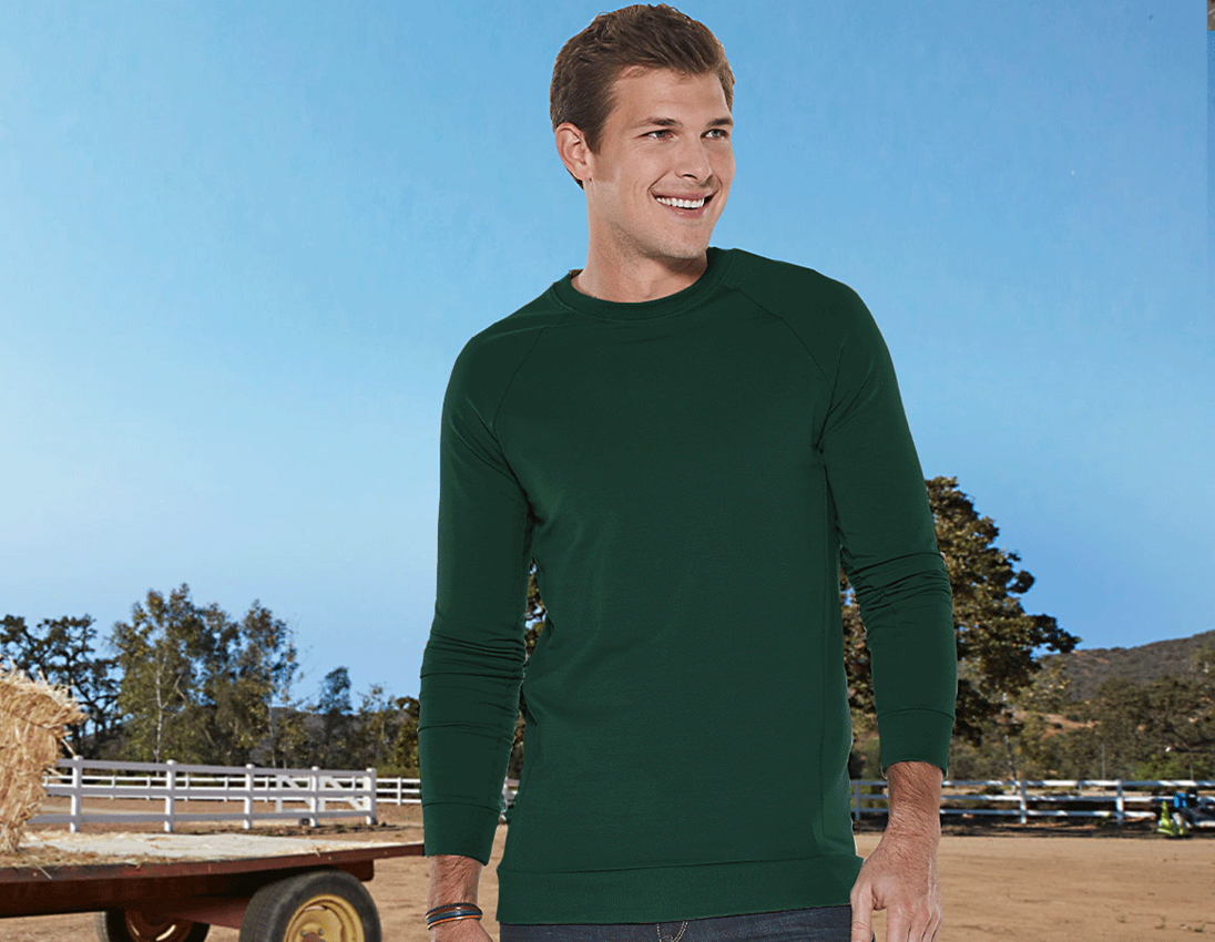 T-Shirts, Pullover & Skjorter: e.s. Sweatshirt cotton stretch, long fit + grøn