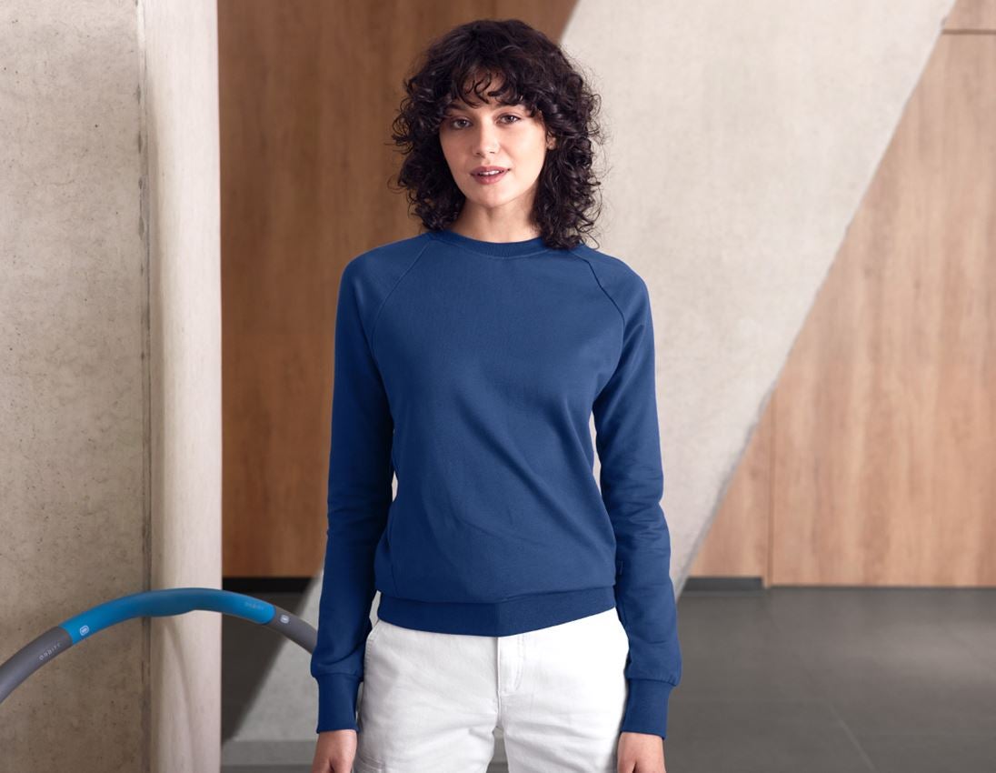Emner: e.s. Sweatshirt cotton stretch, damer + alkaliblå