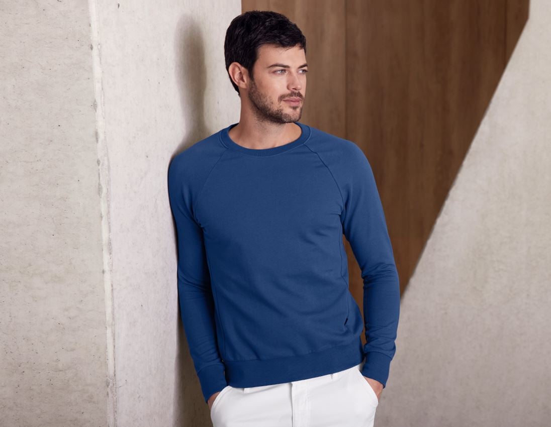 T-Shirts, Pullover & Skjorter: e.s. Sweatshirt cotton stretch + alkaliblå