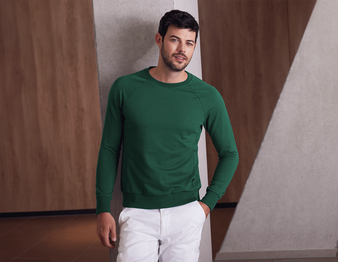 Emner: e.s. Sweatshirt cotton stretch + grøn