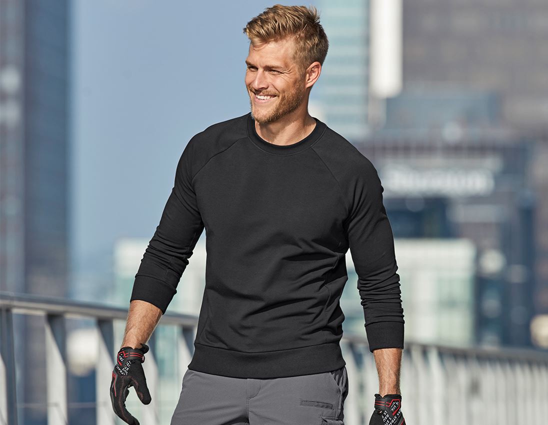 Shirts, Pullover & more: e.s. Sweatshirt cotton stretch + black