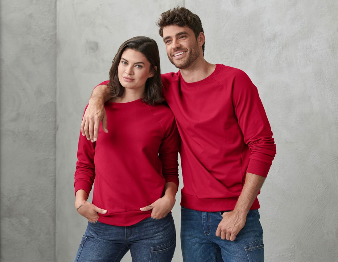 T-Shirts, Pullover & Skjorter: e.s. Sweatshirt cotton stretch + ildrød 2