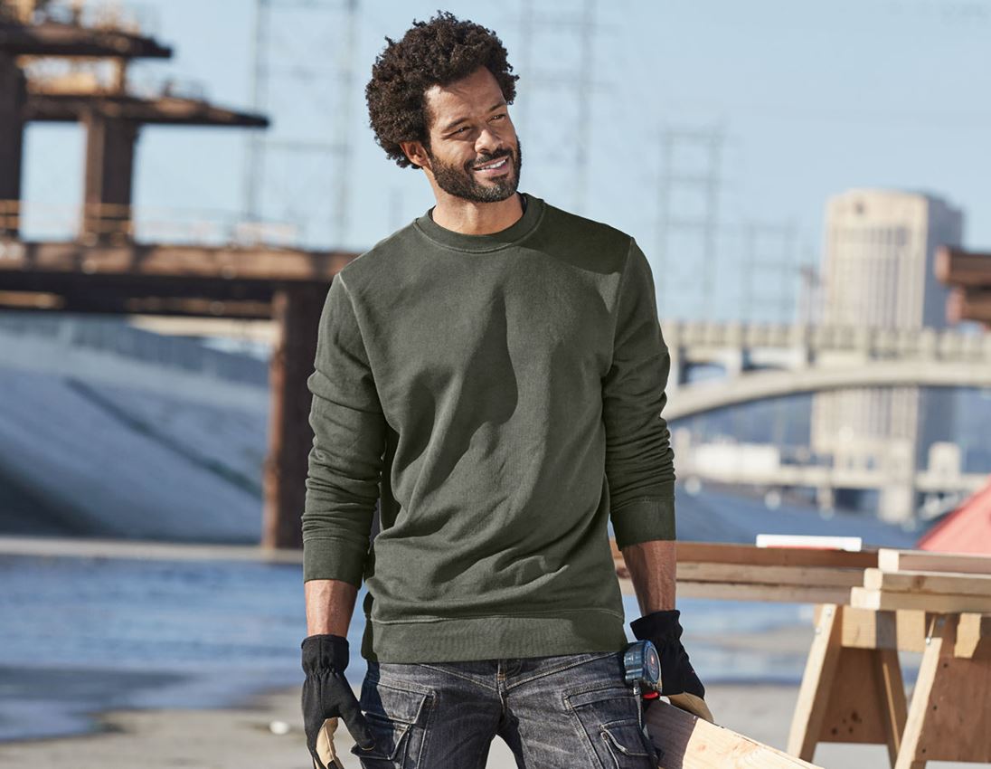 Emner: e.s. Sweatshirt vintage poly cotton + camouflagegrøn vintage