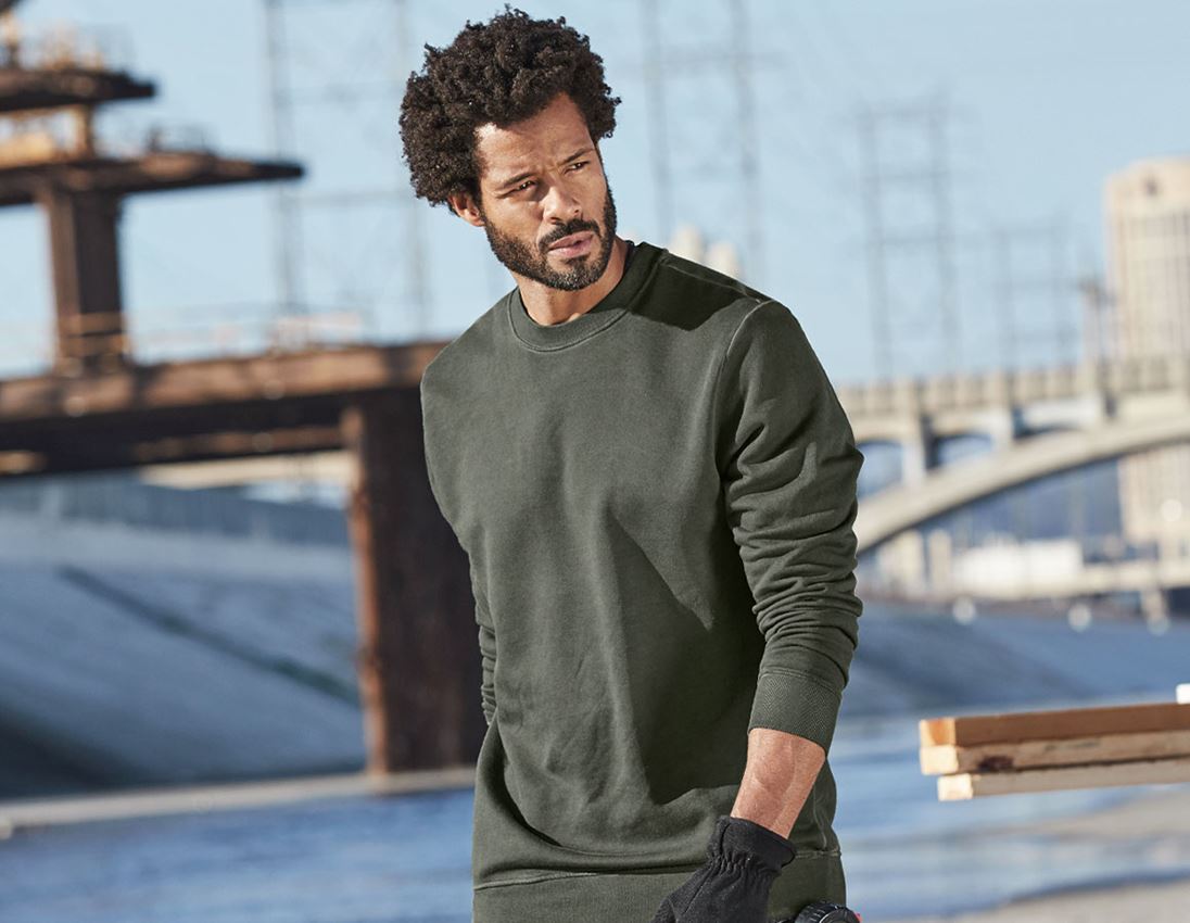 T-Shirts, Pullover & Skjorter: e.s. Sweatshirt vintage poly cotton + camouflagegrøn vintage 3