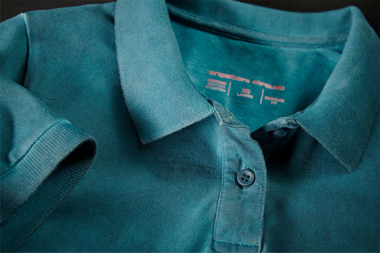 Emner: e.s. Polo-Shirt vintage cotton stretch, damer + mørk cyan vintage 2