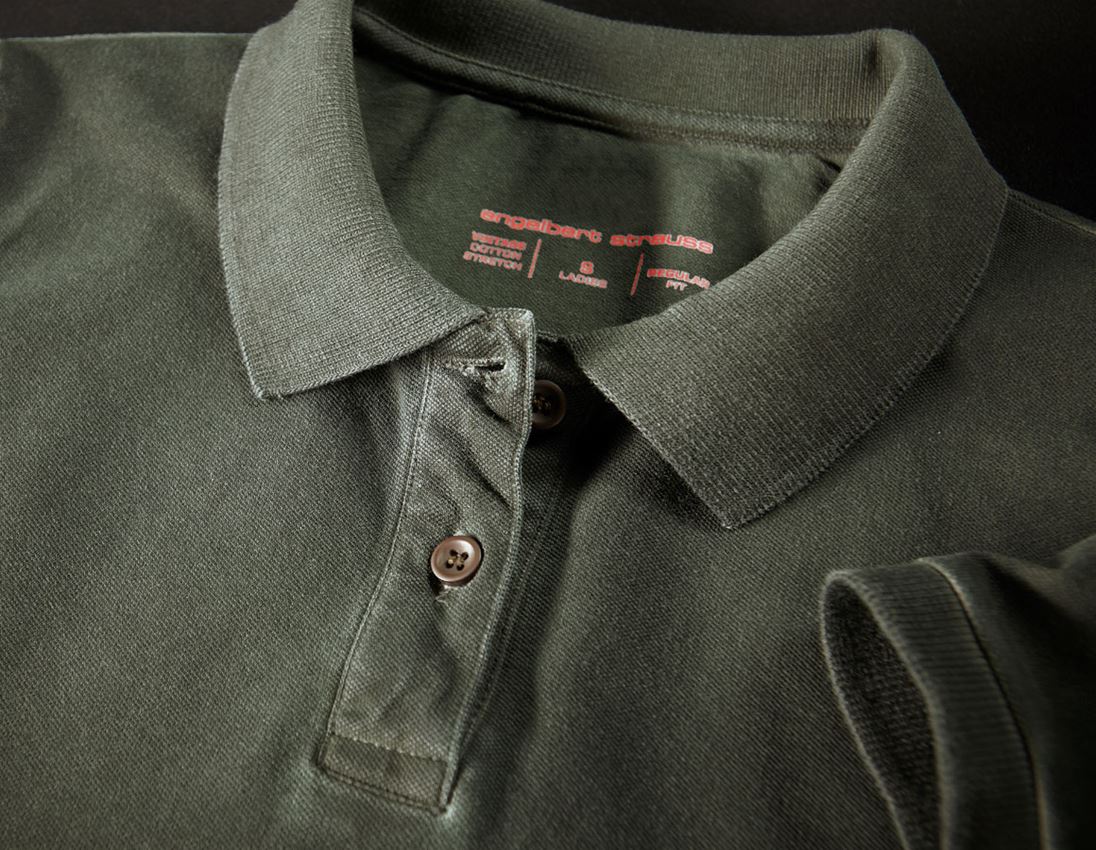 T-Shirts, Pullover & Skjorter: e.s. Polo-Shirt vintage cotton stretch, damer + camouflagegrøn vintage 2