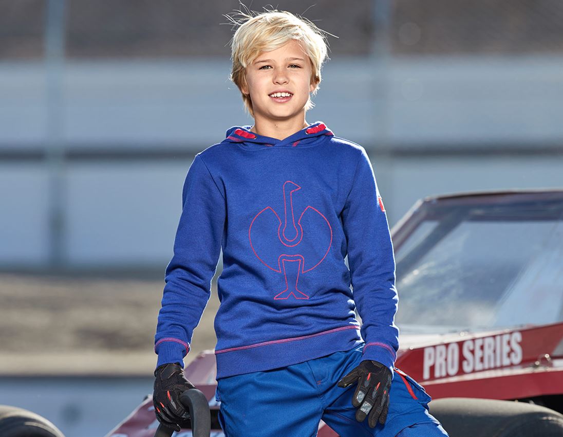 Emner: Hoody-Sweatshirt e.s.motion 2020, børne + kornblå/ildrød
