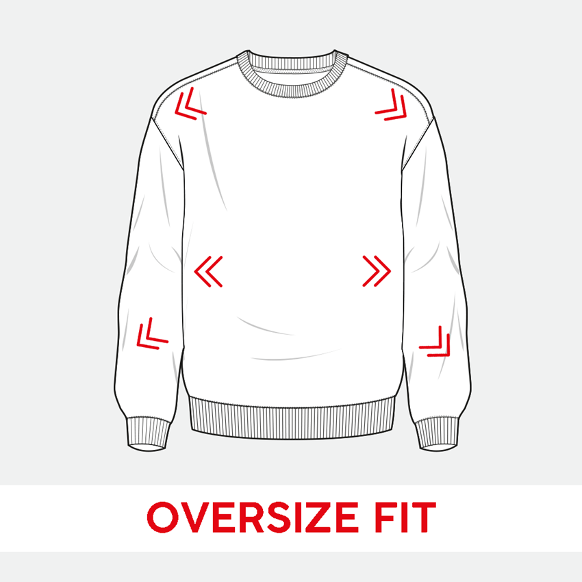 Emner: Oversize sweatshirt e.s.motion ten, damer + oxidsort vintage 2