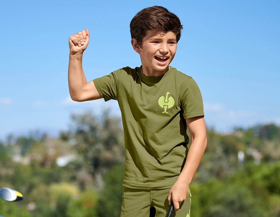 T-Shirts, Pullover & Skjorter: T-Shirt e.s.trail, børn + enebærgrøn/limegrøn