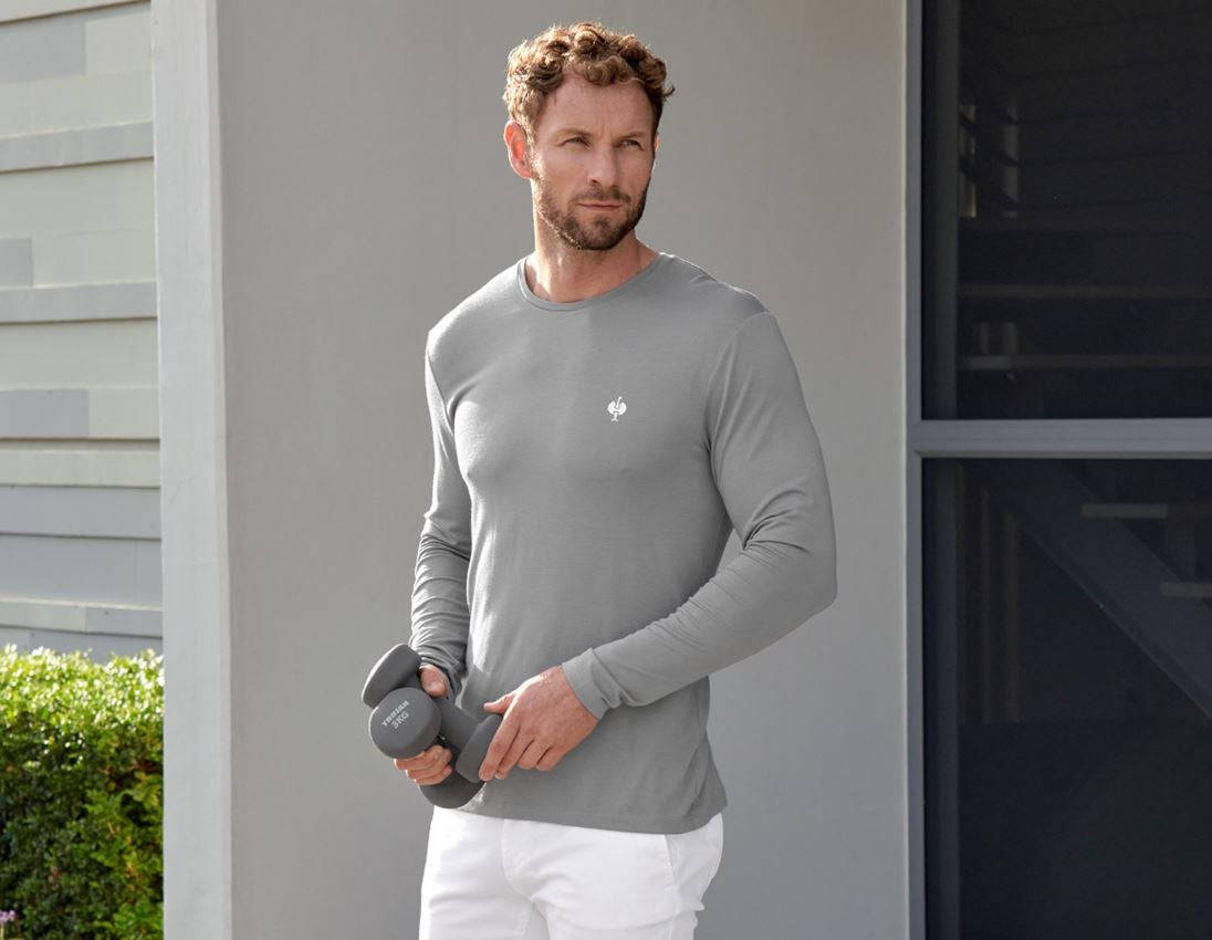 T-Shirts, Pullover & Skjorter: Modal-Longsleeve e.s.concrete + perlegrå 3