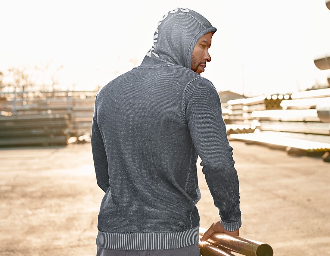 T-Shirts, Pullover & Skjorter: Strik-hoody e.s.iconic + karbongrå 1