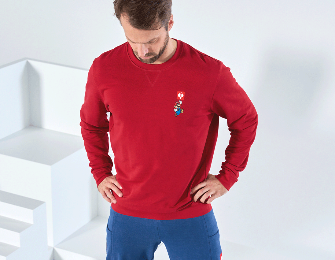 Samarbejde: Super Mario sweatshirt, herrer + ildrød