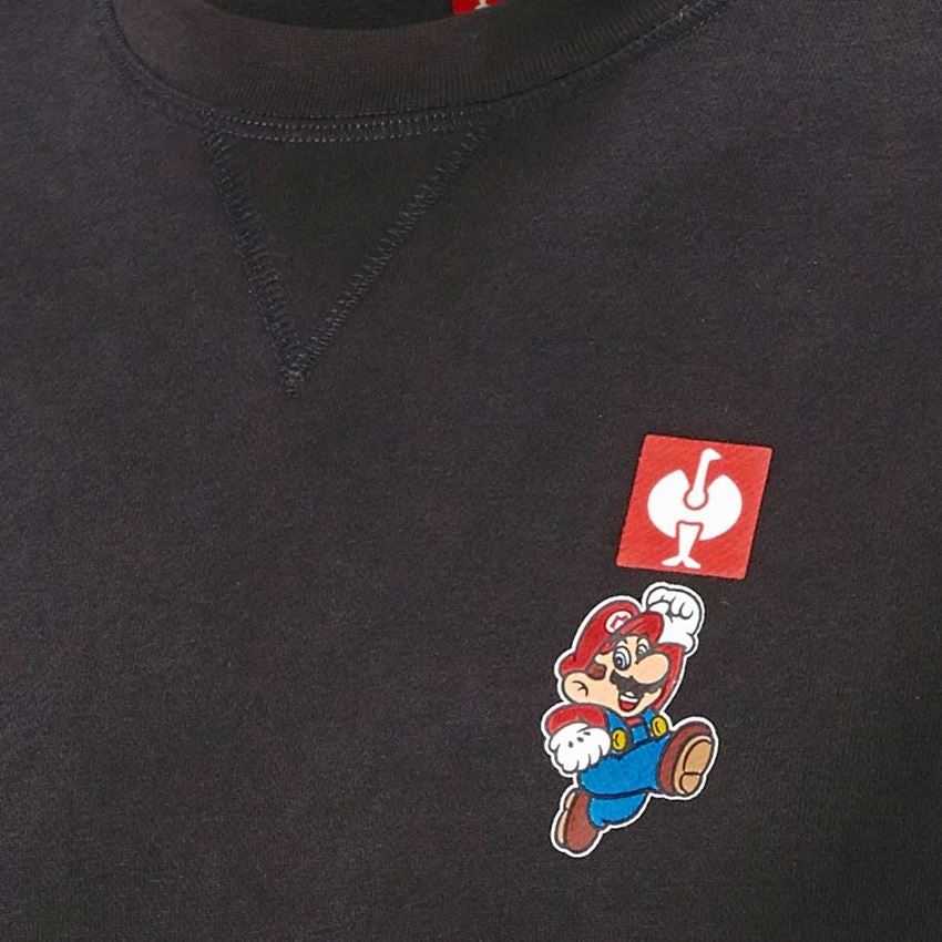 T-Shirts, Pullover & Skjorter: Super Mario sweatshirt, herrer + sort 2