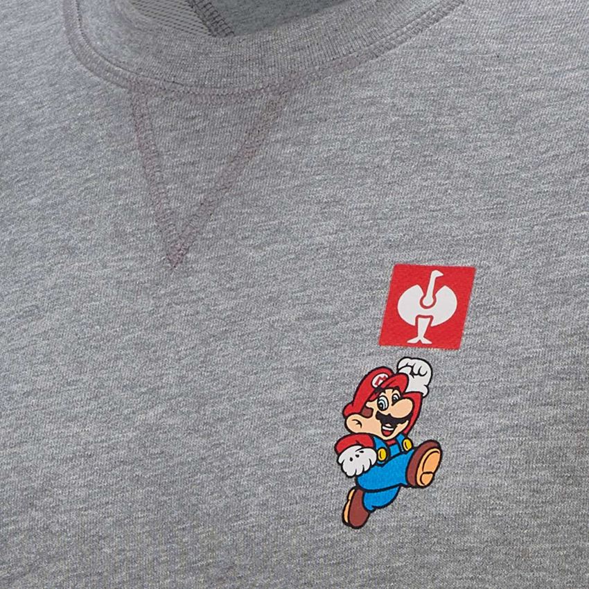 T-Shirts, Pullover & Skjorter: Super Mario sweatshirt, herrer + gråmeleret 2